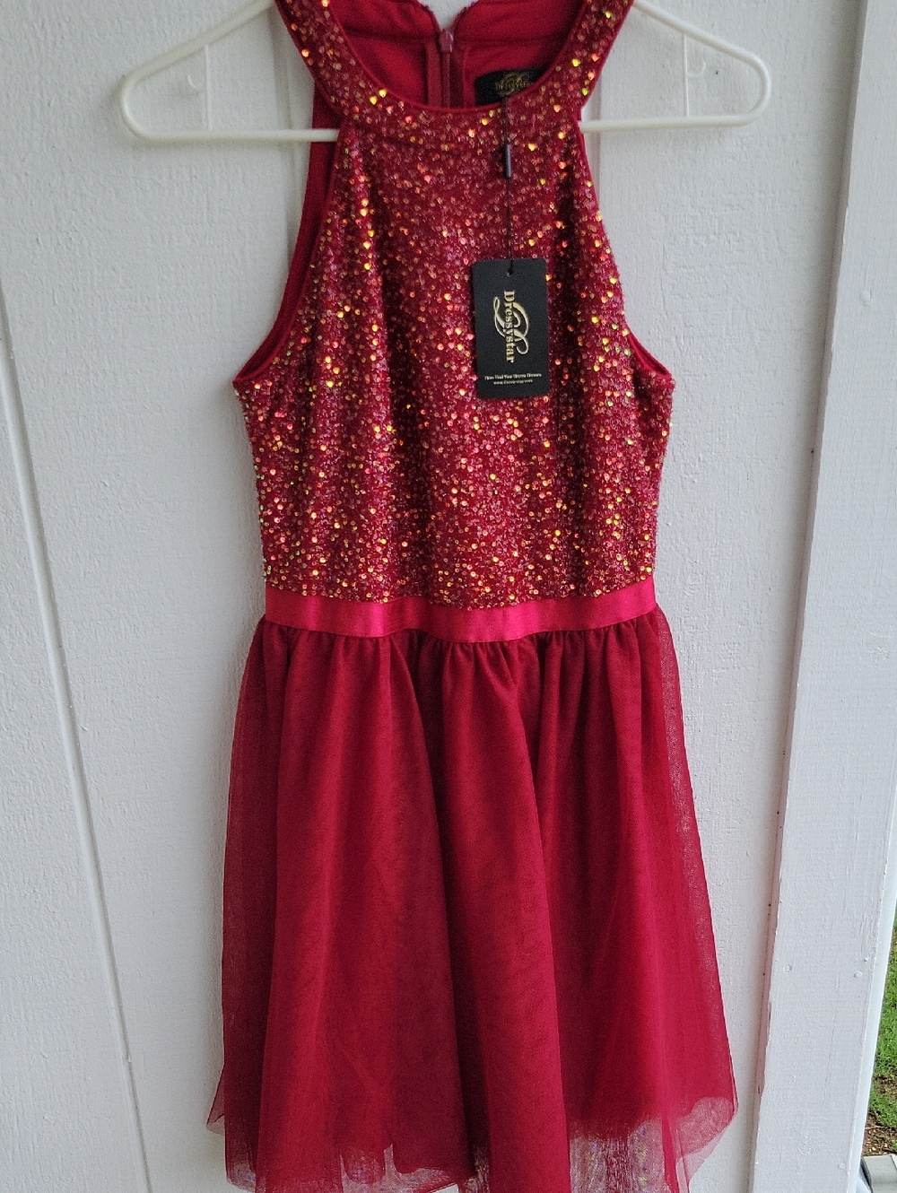Sparkle Red Sequin Fit & Flare Dress Party Wedding Cruise